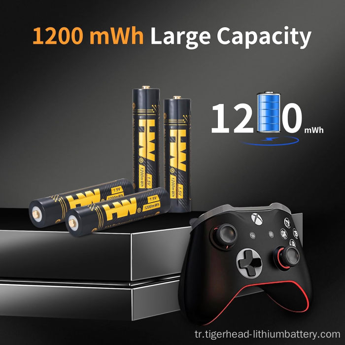 4P 1.5V AAA 1200mWh Şarj Edilebilir Lityum Piller
